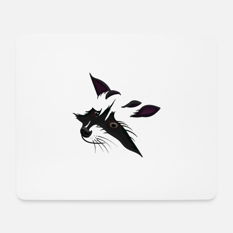 Waschbär - Mousepad (Querformat) - Weiß