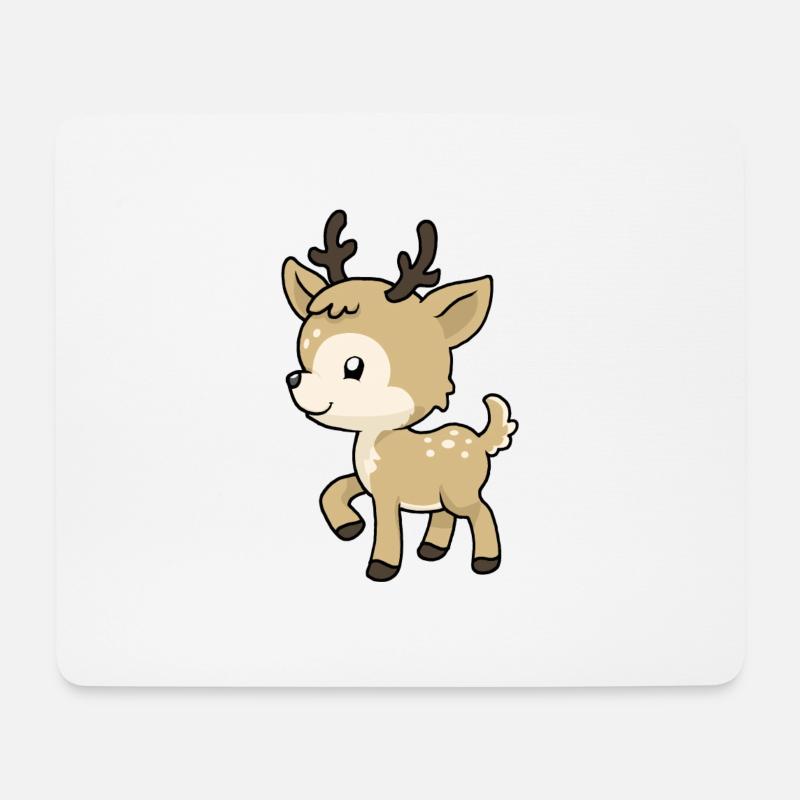 Kleiner Baby Hirsch Deer - Mousepad (Querformat) - Weiß