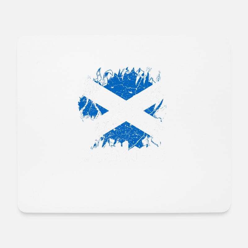 Schottland Flagge Retro Schottisch Geschenk - Mousepad (Querformat) - Weiß