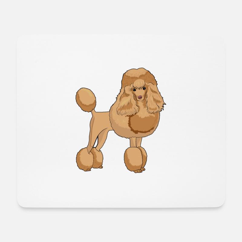Pudel - Mousepad (Querformat) - Weiß