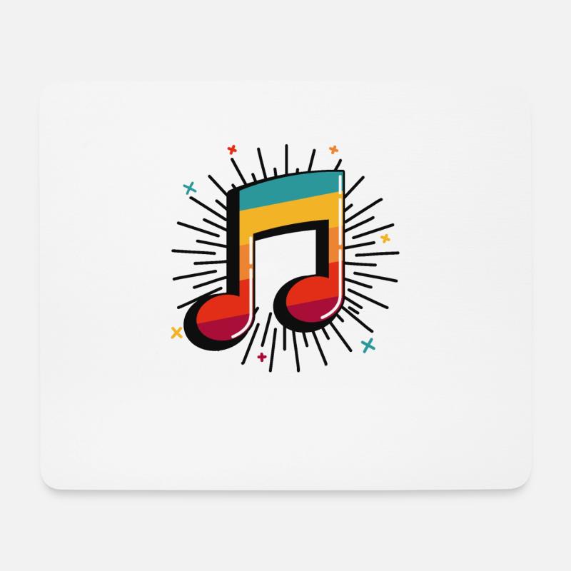 Retro Musiknote Musiker Band Oper Geschenk - Mousepad (Querformat) - Weiß