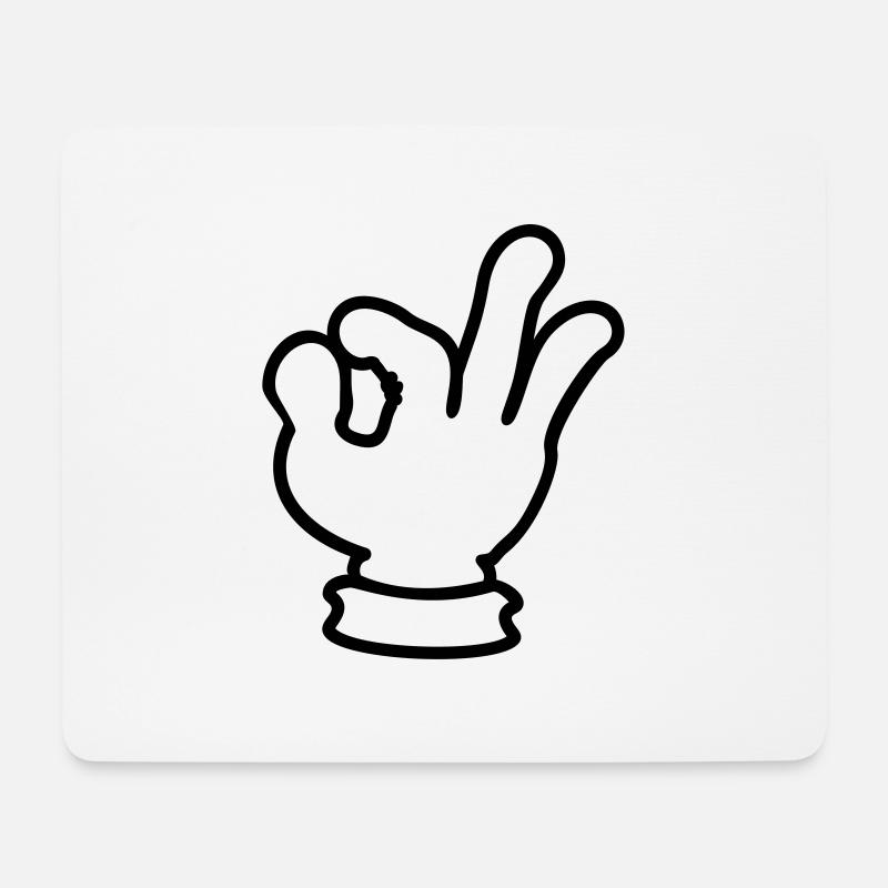 ok hand sign / OK Handzeichen (1c) - Mouse Pad (horizontal) - white