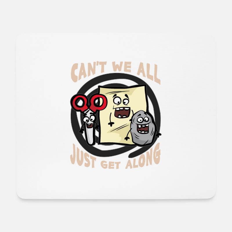 Stein Schere Papier Schnick Schnack Schnuck lustig - Mousepad (Querformat) - Weiß