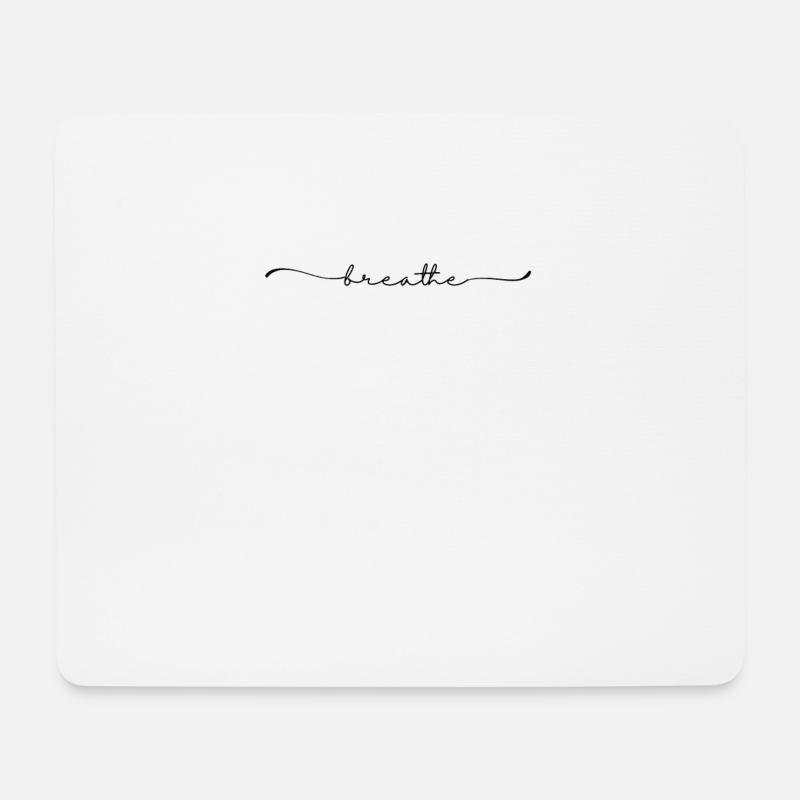breathe schriftzug - Mousepad (Querformat) - Weiß