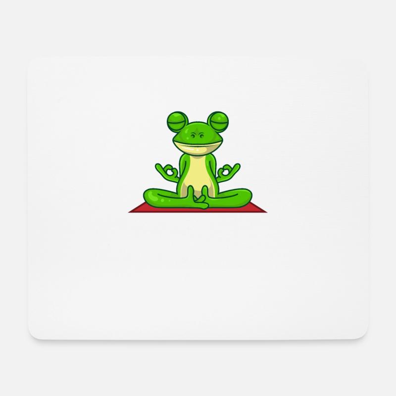 Yoga Frosch im Schneidersitz - Mousepad (Querformat) - Weiß