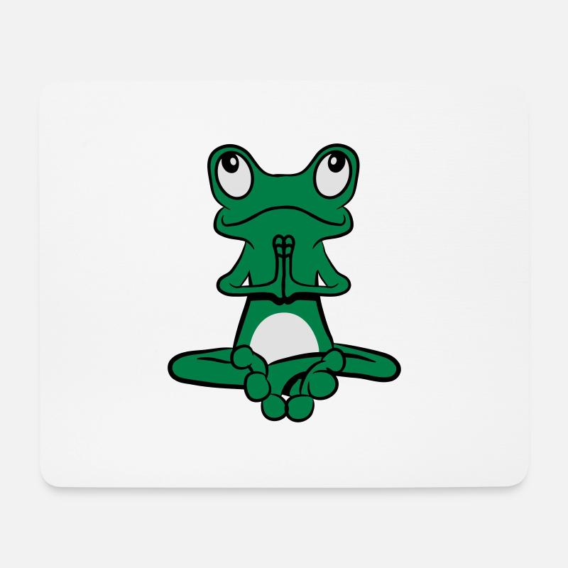 Frosch Meditation yoga - Mousepad (Querformat) - Weiß