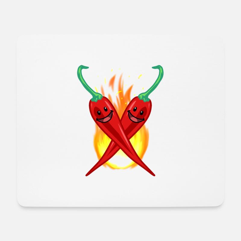 Chilli Peperoni Gewürz kochen Küche Speise Nahrung - Mousepad (Querformat) - Weiß
