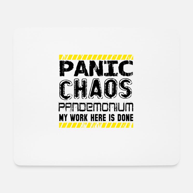 panic chaos - Mousepad (Querformat) - Weiß