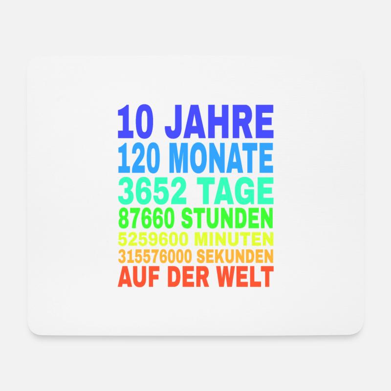 10 Jahre Alt 10. Geburtstag Geschenk Mädchen Junge - Mousepad (Querformat) - Weiß