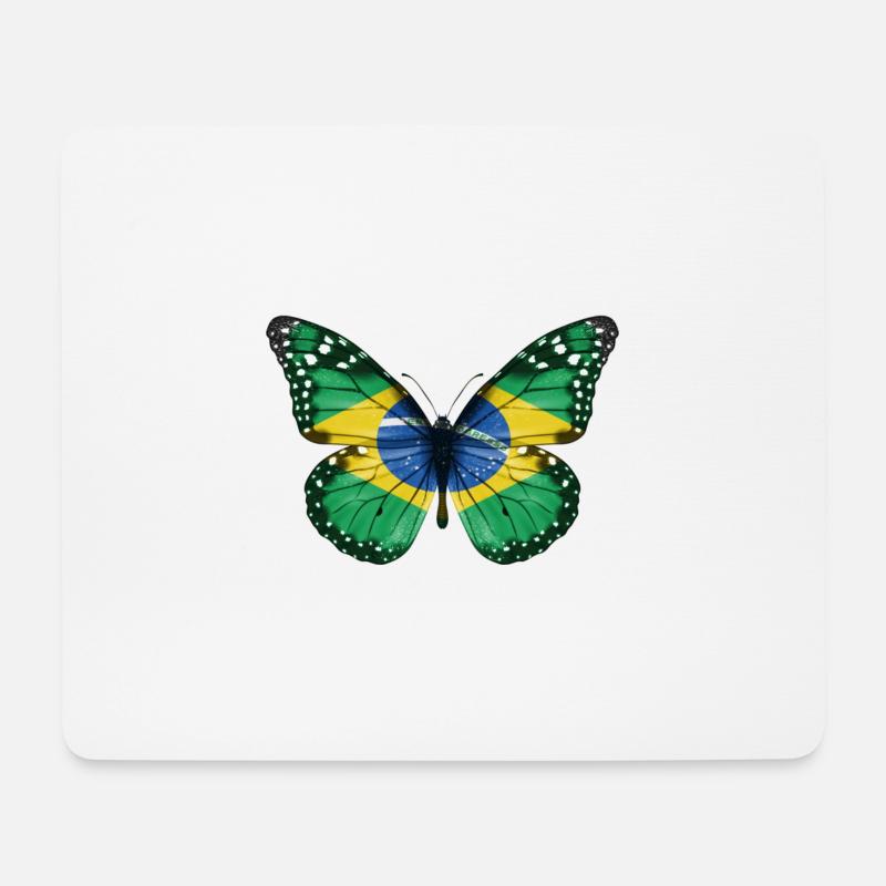 Schmetterlingsflagge Von Brasilien - Mousepad (Querformat) - Weiß