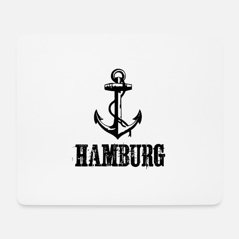 Hamburg - Mousepad (Querformat) - Weiß