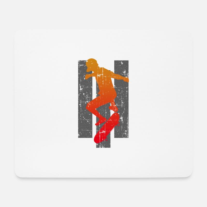 Skater Skateboard - Mousepad (Querformat) - Weiß