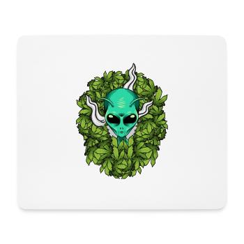 Ausländisches Unkraut-lustiger Marihuana-Hanf - Mousepad (Querformat) - Weiß - Vorne
