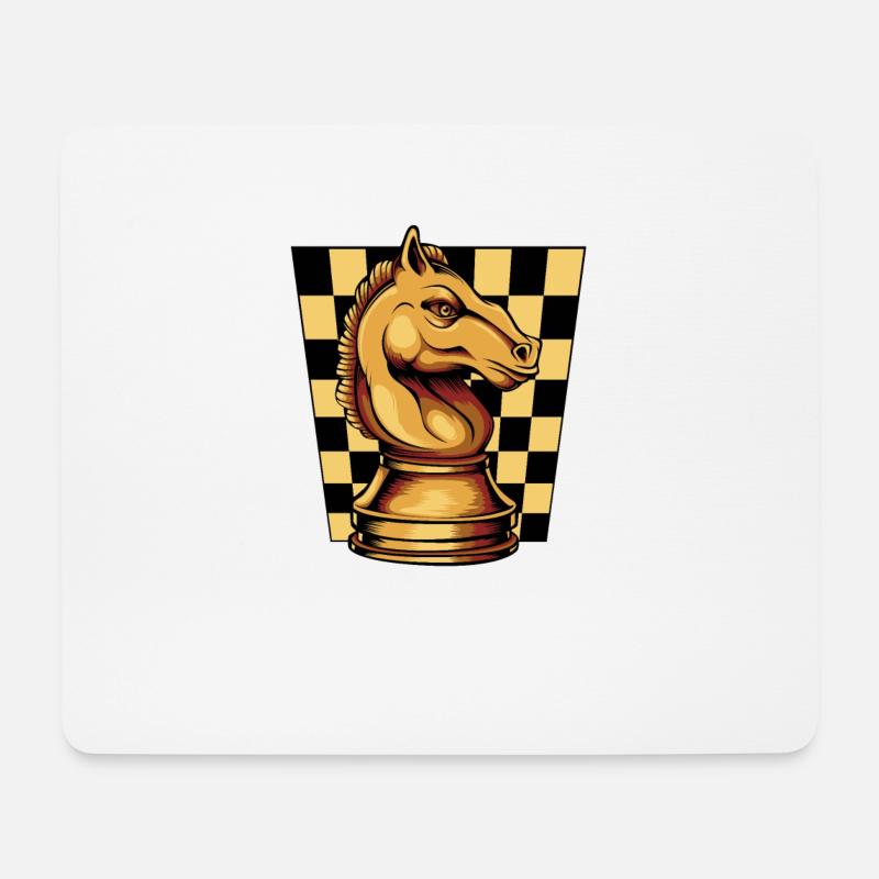Schach Springer Schachbrett Schachfigur - Mousepad (Querformat) - Weiß