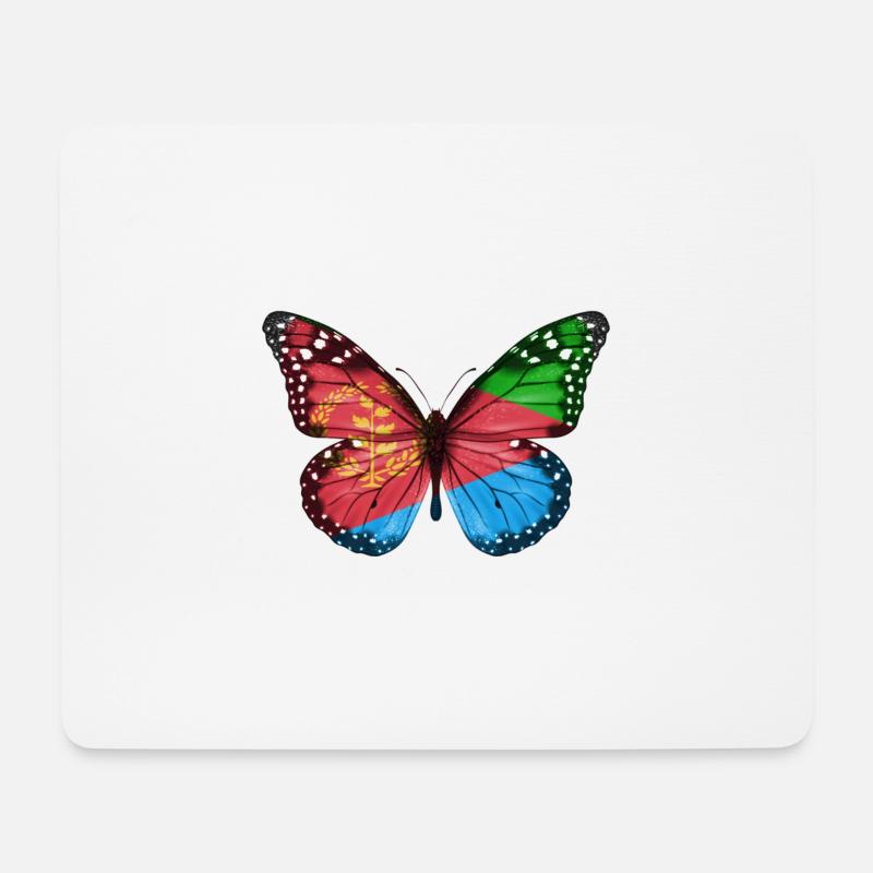 Schmetterlingsflagge Von Eritrea - Mousepad (Querformat) - Weiß