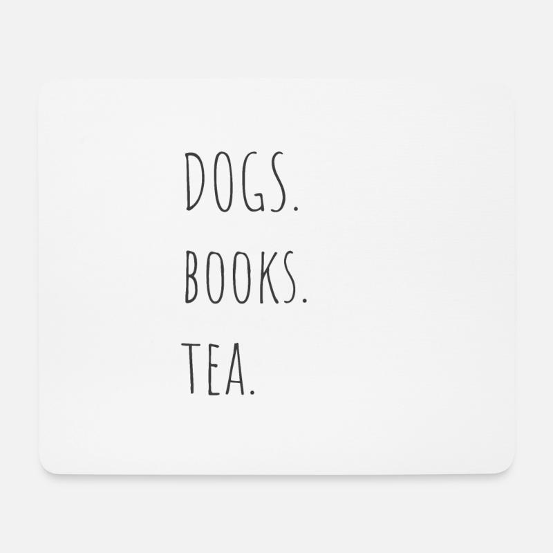 dogs Books Tea cute dog love Design - Mousepad (Querformat) - Weiß
