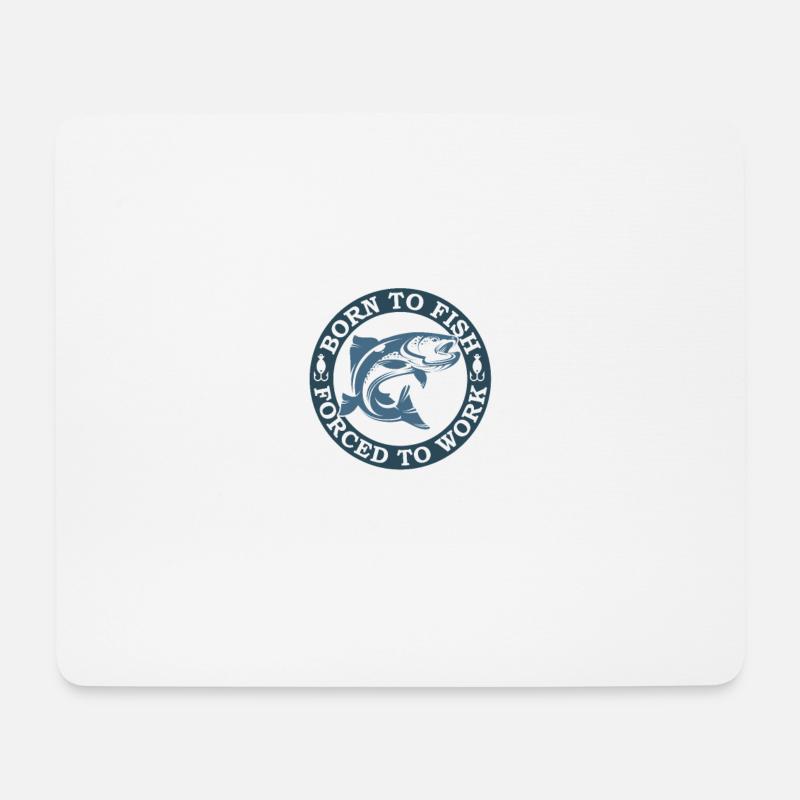 Born to fish 01 - Mousepad (Querformat) - Weiß