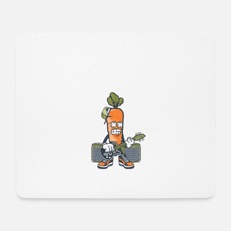 ROCK RÜBE Karotte Gitarre Retro Vintage - Mousepad (Querformat) - Weiß