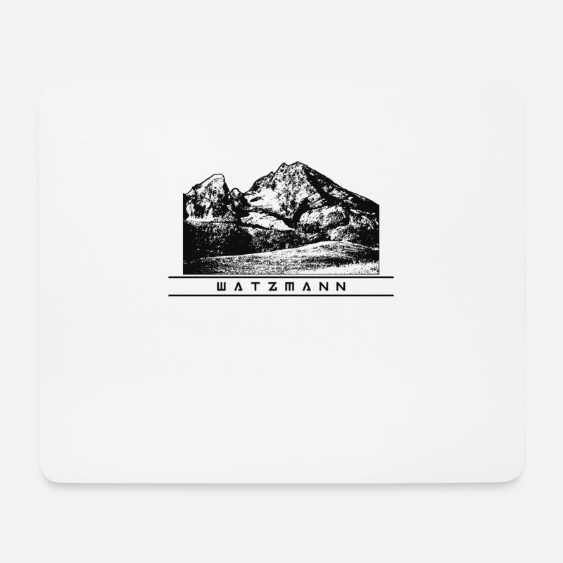 Berg Watzmann original Umriss - Mousepad (Querformat) - Weiß