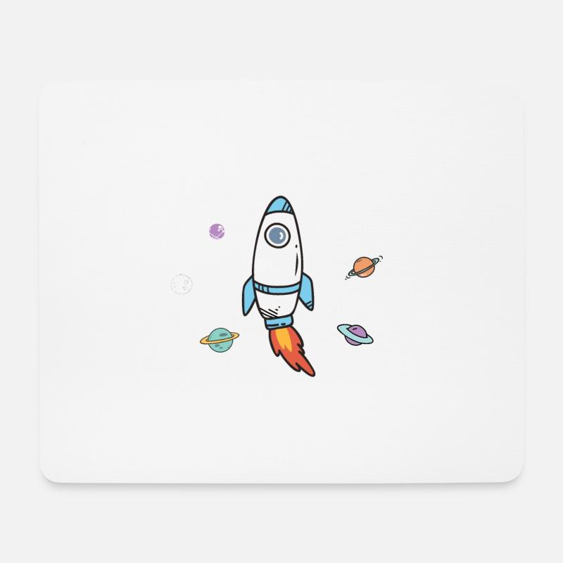 Schulstarter Rakete Einschulung Erstklässler - Mousepad (Querformat) - Weiß