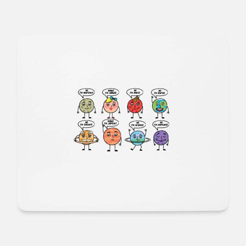 Planeten Weltraum Comic Sonnensystem - Mousepad (Querformat) - Weiß