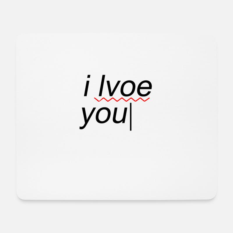 I love you lustiger Fehler - Mousepad (Querformat) - Weiß