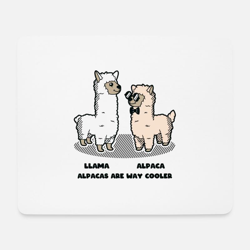 Lama Alpaka tier Cool lustig süß comis geschenk - Mousepad (Querformat) - Weiß