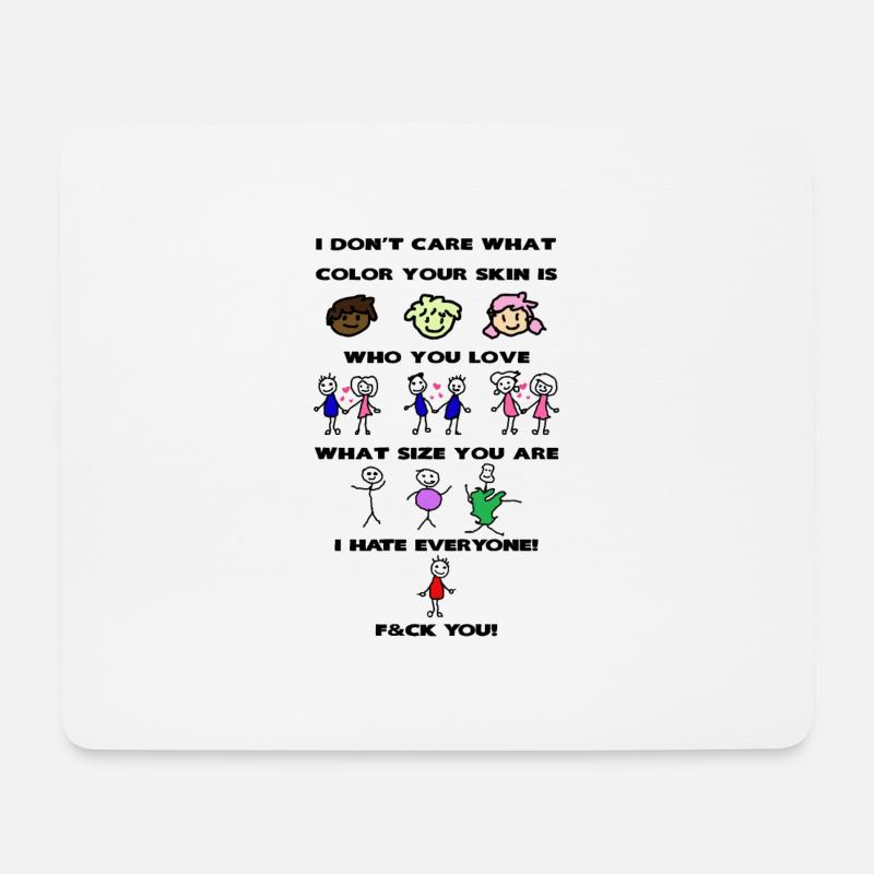 Ich hasse jeden - Mousepad (Querformat) - Weiß