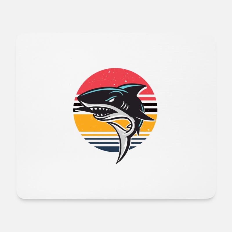 Shark - Mousepad (Querformat) - Weiß