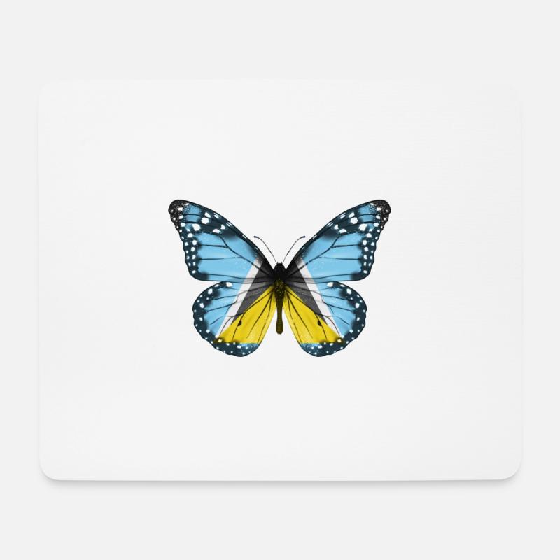 Schmetterlingsflagge Von St Lucia - Mousepad (Querformat) - Weiß