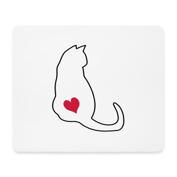 Chat - Tapis de souris (format paysage) - blanc - Devant