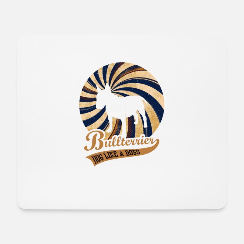 Bullterrier - Hund Wie Ein Boss, Bullterrier, Dog - Mousepad (Querformat) - Weiß