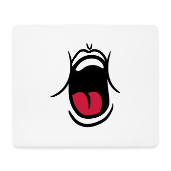 hunger food funny gaehnen scream mouth muede br - Mouse Pad (horizontal) - white - Front