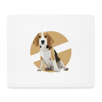 beagle - Tapis de souris (format paysage) - blanc - Devant