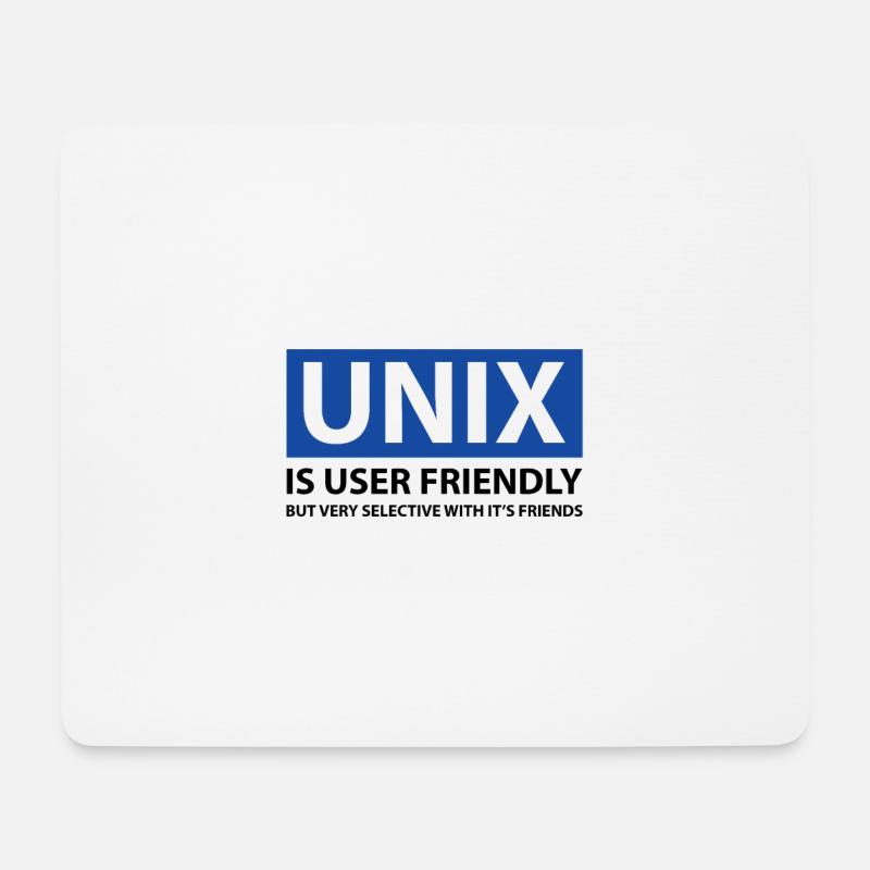 Unix ist benutzerfreundlich - Mousepad (Querformat) - Weiß