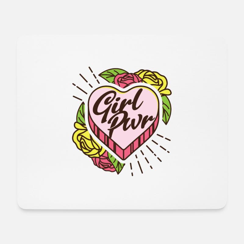 Girl Pwr Mädchenpower Mädchen Frauenabend Liebling - Mousepad (Querformat) - Weiß