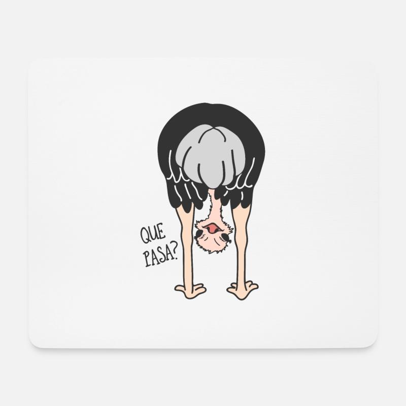 lustiger Vogel, Strauß, witzige Sprüche, Tiere - Mousepad (Querformat) - Weiß