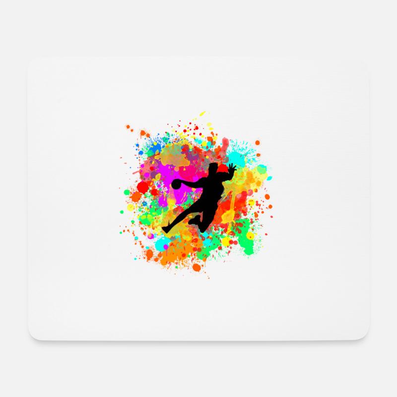 cooler bunter Handballer Geschenkidee für Handball - Mousepad (Querformat) - Weiß