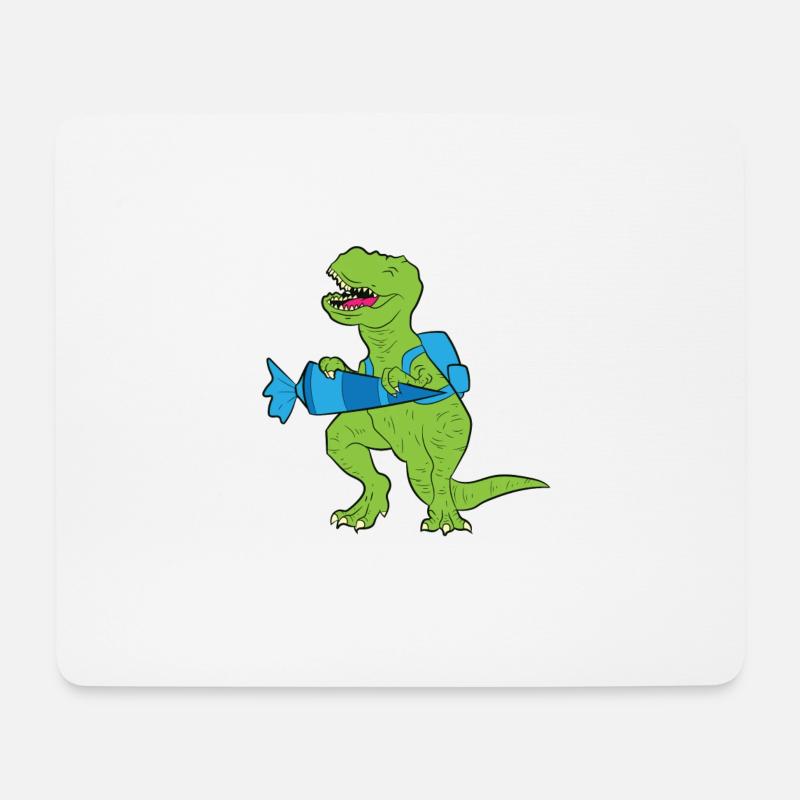 T-Rex Dinosaurier Dino Einschulungs Schulkind - Mousepad (Querformat) - Weiß