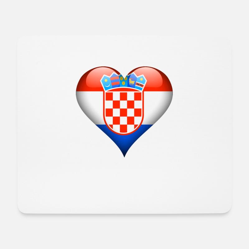 Herz Kroatien - Mousepad (Querformat) - Weiß