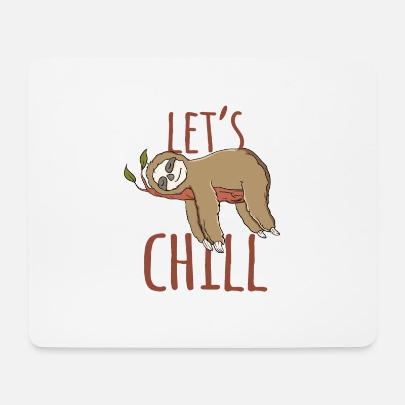 Faultier let´s Chill - Mousepad (Querformat) - Weiß