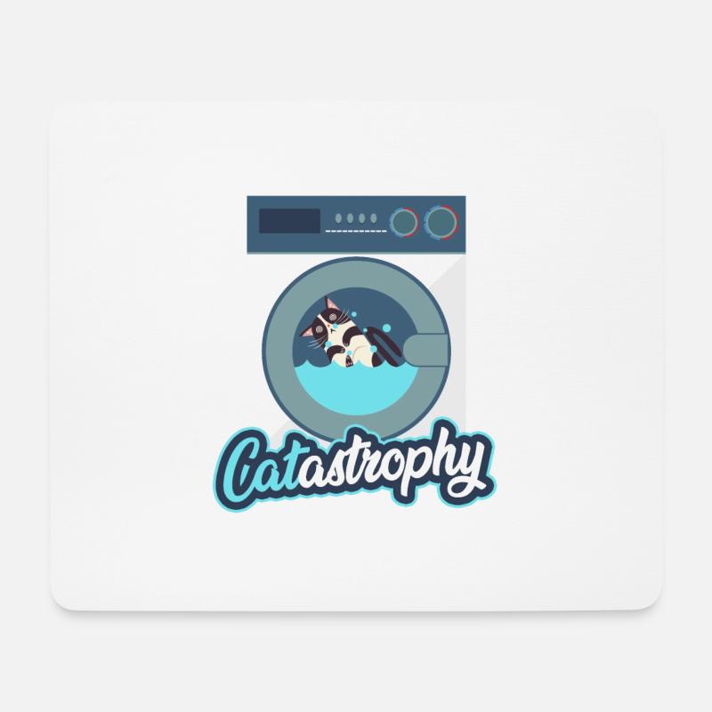 Cat in the washing machine - Mouse Pad (horizontal) - white