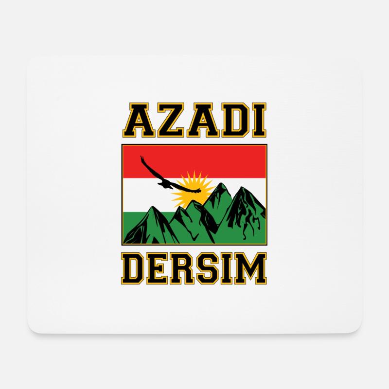 Kurdistan Flag Azadi Dersim Kurdistan - Mousepad (Querformat) - Weiß