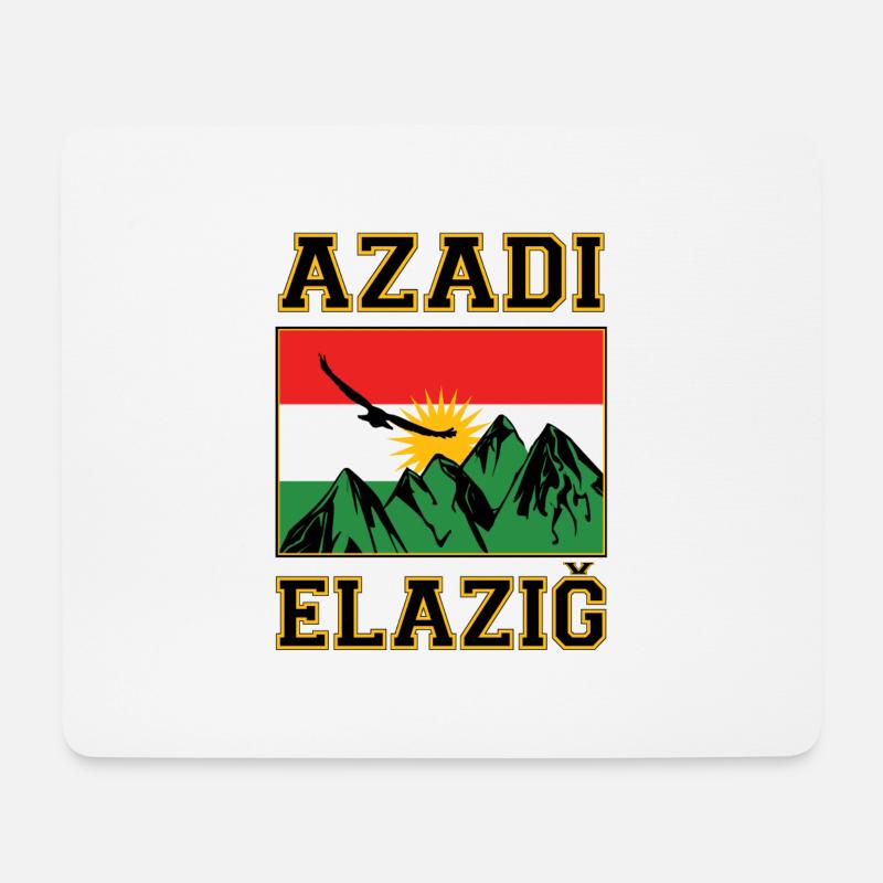 Kurdistan Azadi Elazig. free Kurdistan - Mousepad (Querformat) - Weiß
