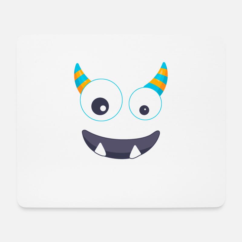 Monster Karneval Gesicht Fasnacht Fasching Comic - Mousepad (Querformat) - Weiß