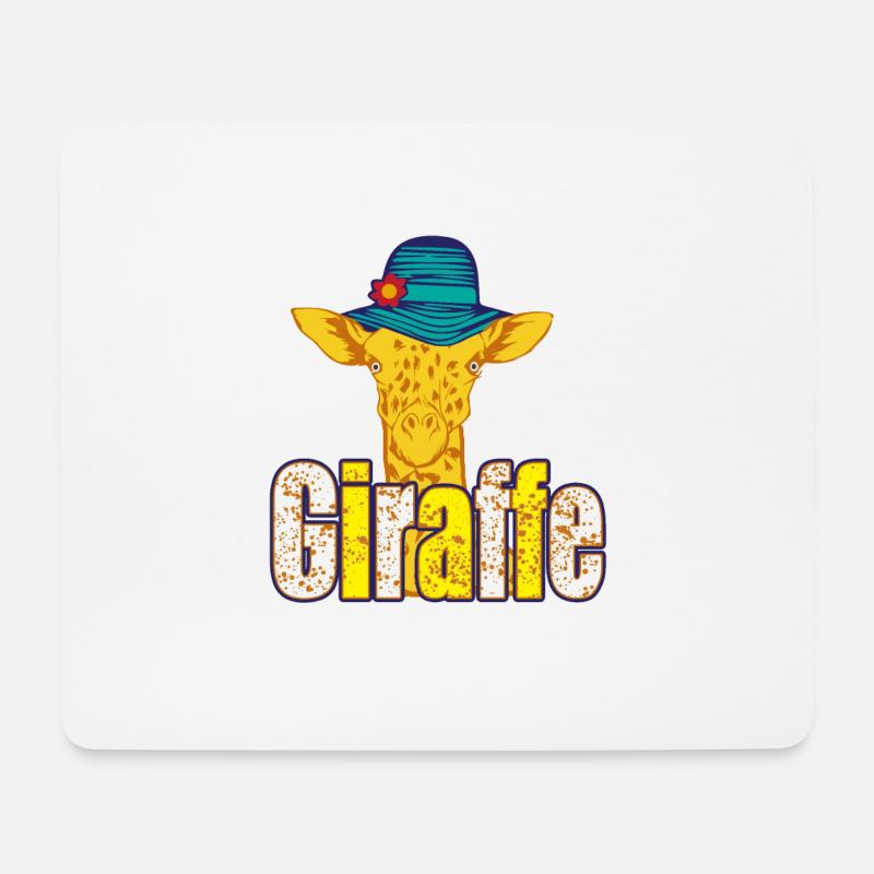 Giraffe - Mousepad (Querformat) - Weiß