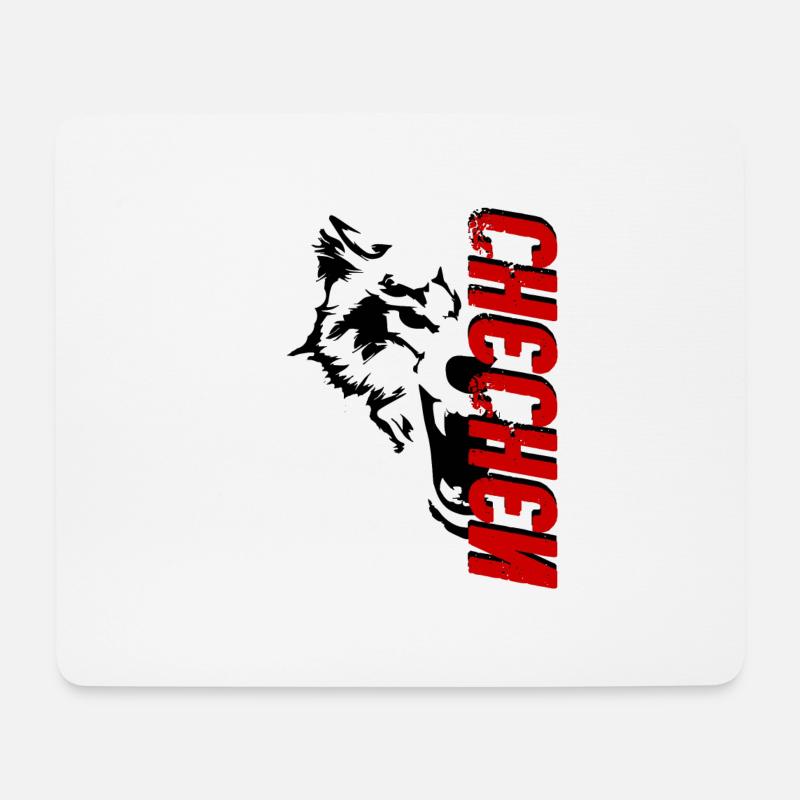 Chechnya wolf Chechen Borz - Mousepad (Querformat) - Weiß