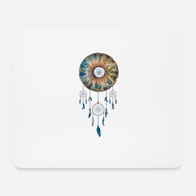 Auge Traumfänger, Iris, Spirituell Geschenk - Mousepad (Querformat) - Weiß