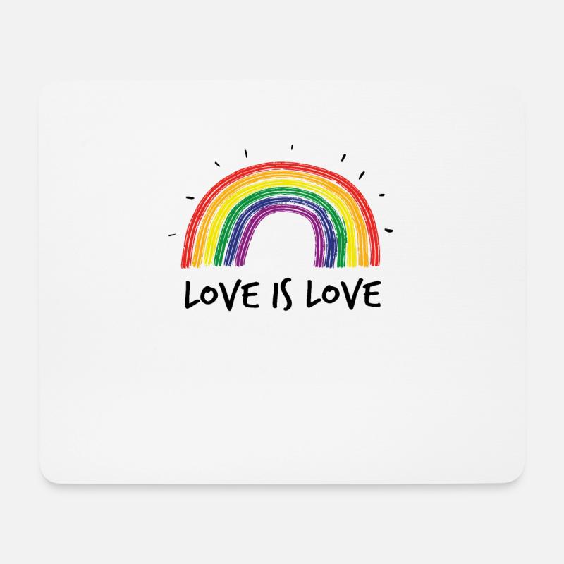 Love is love Gay Pride Rainbow - Mouse Pad (horizontal) - white