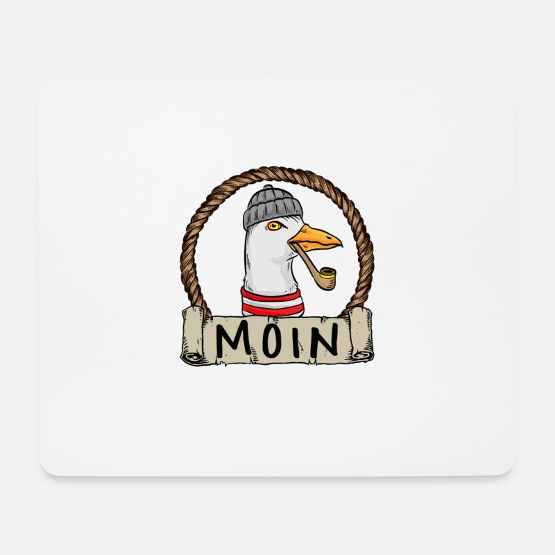 Moin Moin Möwe - Mousepad (Querformat) - Weiß